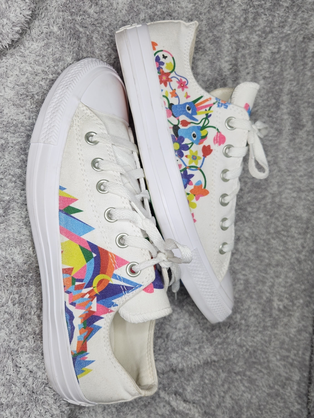 Pride Canvas Low-Top Sneakers with Multicolor Floral & Geometric Print